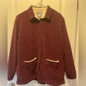 LL BEAN Vintage Corduroy Sherpa Lined Jacket L